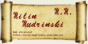 Milin Mudrinski vizit kartica